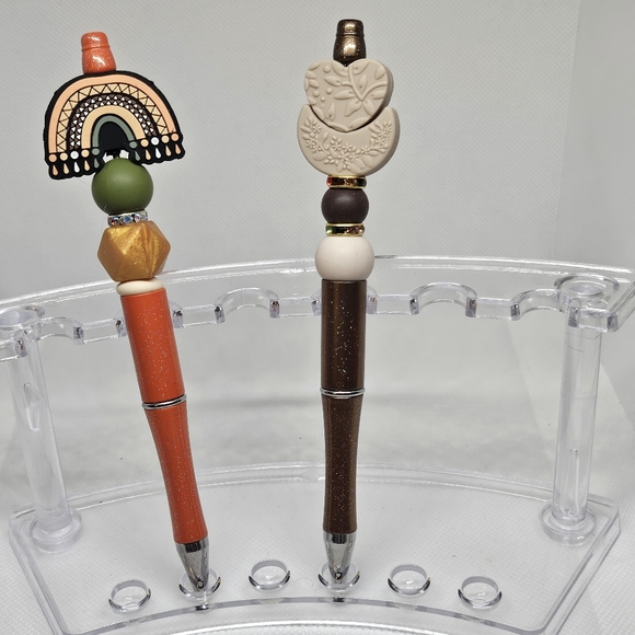 NWT Boho Rainbow or Embossed Heart and Moon Bling and Beaded Pen- Black Ink - Picture 1 of 3